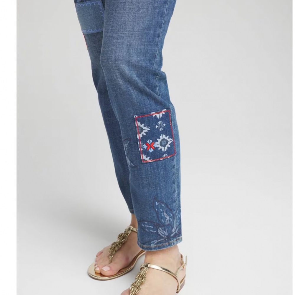 Chico’s ask Slimming Girlfriend Patchwork Ankle J… - image 4